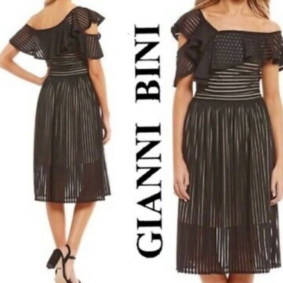 Gianni Bini Reanna dress, Black and Tan, size M - Picture 1 of 8